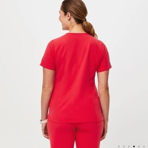 Catarina One-Pocket Scrub Top XXS - Neon Red